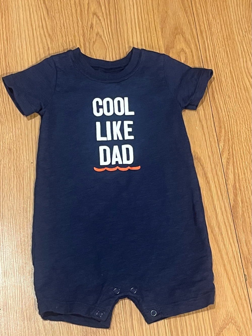 Carter's Navy Blue 'Cool Like Dad' Short Sleeve Romper size 12 months